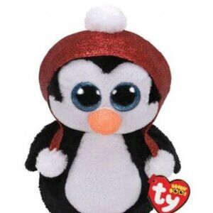 Ty Beanie Boos Gale Christmas Penguin Plush Winter Holiday Red Snow Hat Toy 6"